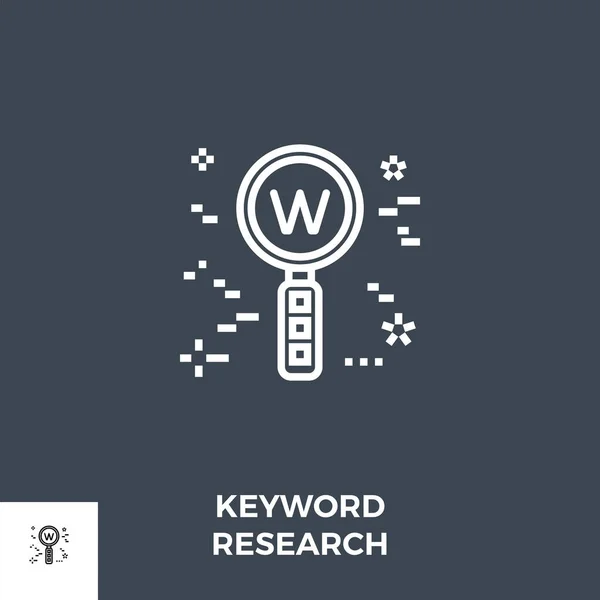 Keyword Research Line Icon — Stock Vector