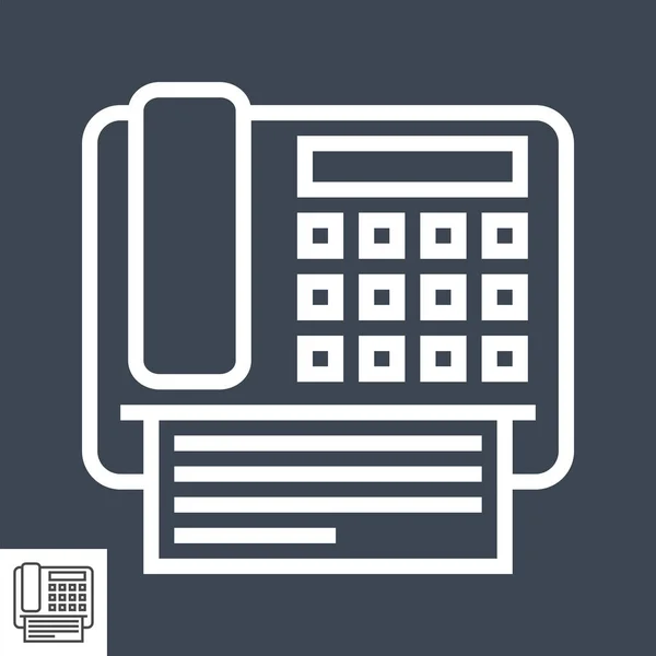 Icono de línea de fax — Vector de stock