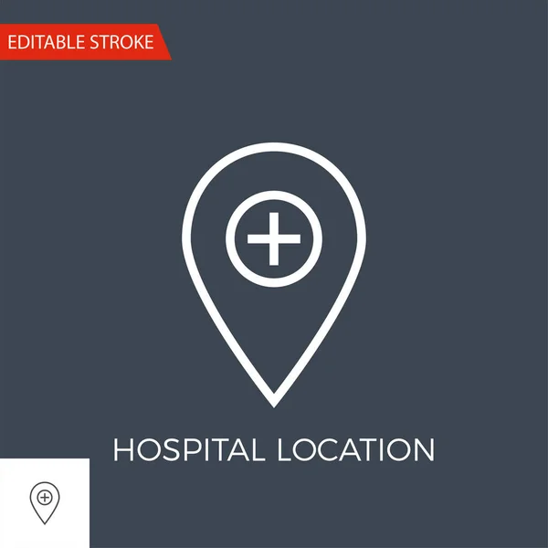 Localização do hospital Vector Icon —  Vetores de Stock