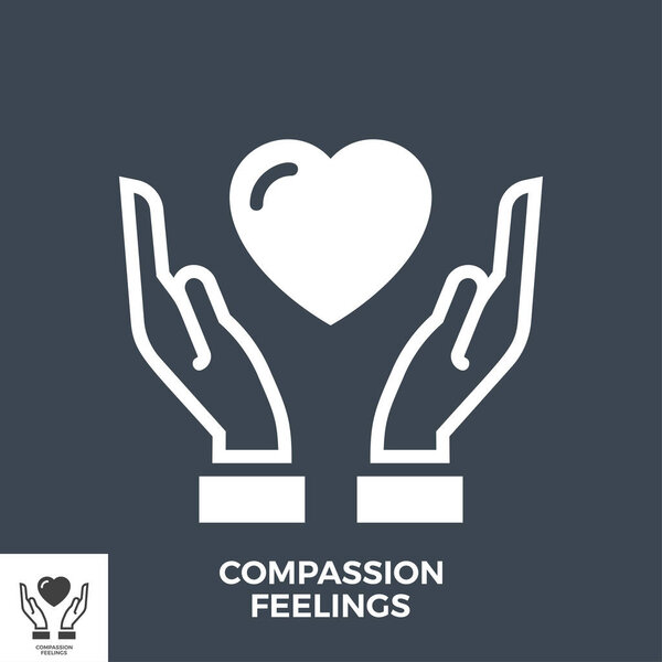Compassion Feelings Glyph Vector Icon.