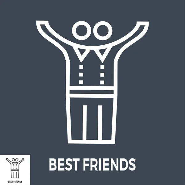 Best friends line icon — Stock Vector