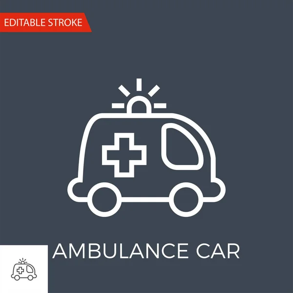 Ambulance Car Thin Line Vector Icon. — 스톡 벡터