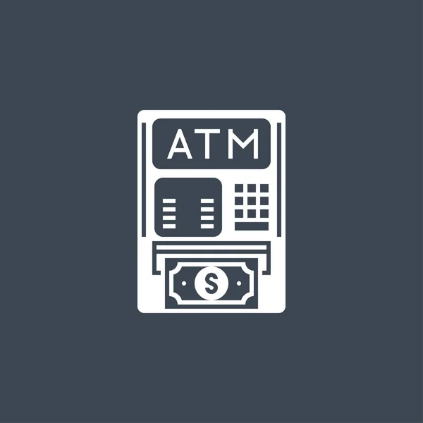 ATM σχετικό διανυσματικό εικονίδιο glyph — Διανυσματικό Αρχείο