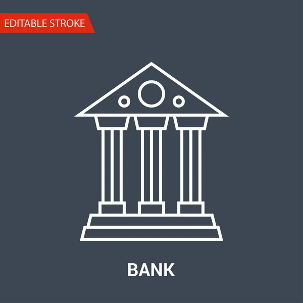Icona di banca. Illustrazione vettoriale della linea sottile — Vettoriale Stock
