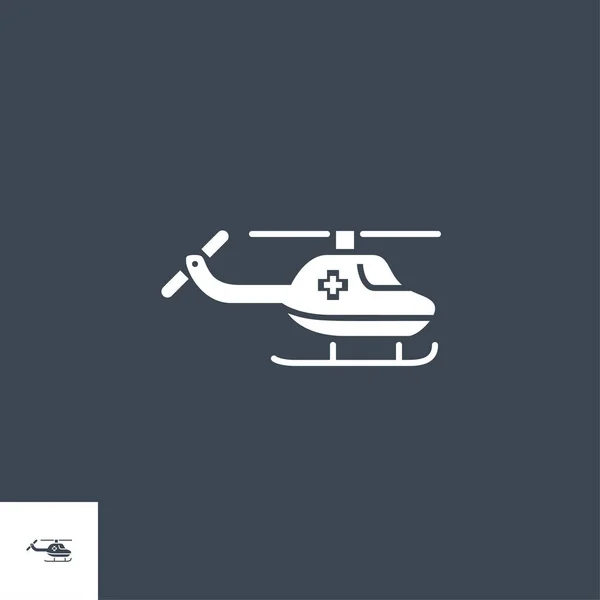 Helicóptero de emergencia relacionados icono de glifo vectorial. — Archivo Imágenes Vectoriales