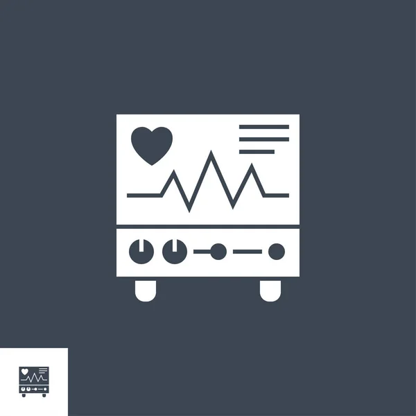 Electrocardiogram related vector glyph icon. — Stock Vector