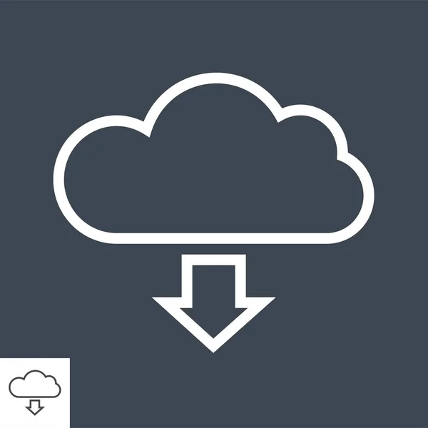 Cloud Storage Thin Line Vector Icon — Stock Vector