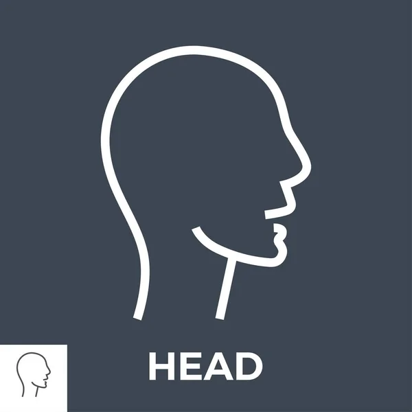 Head related vector thin line ico — Stock Vector