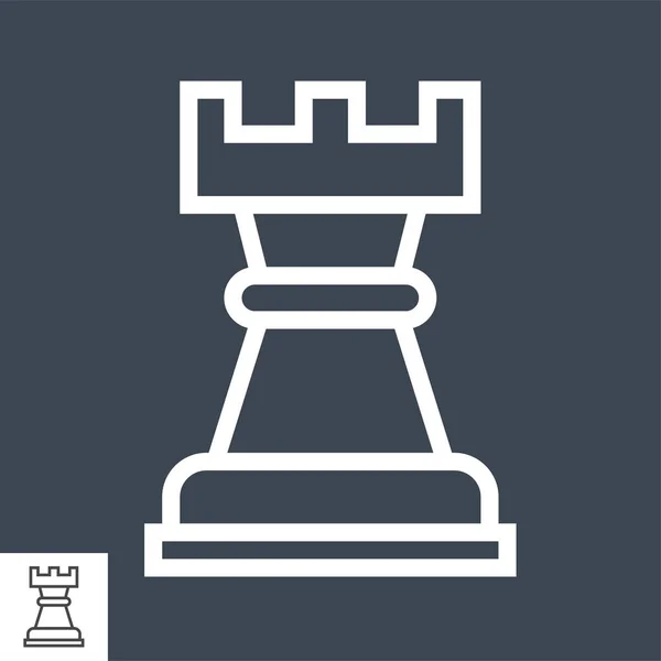 Schach Rook Thin Line Vector Icon. — Stockvektor