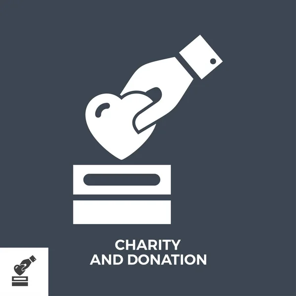 Välgörenhet och donation Glyf vektor ikonen. — Stock vektor