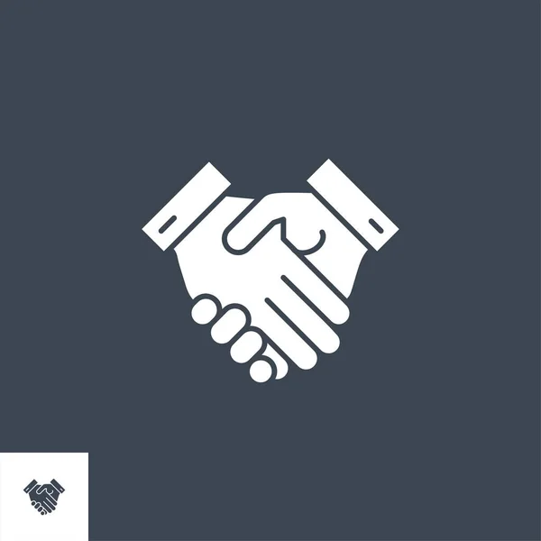 Handshake-bezogenes Vektor-Glyphen-Symbol — Stockvektor