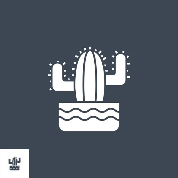 Icono de glifo vectorial relacionado con cactus. — Vector de stock