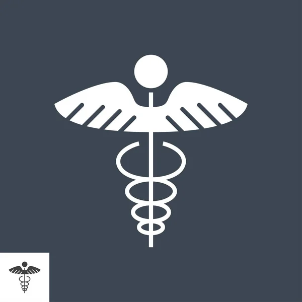 Caduceus Vector Icono — Archivo Imágenes Vectoriales