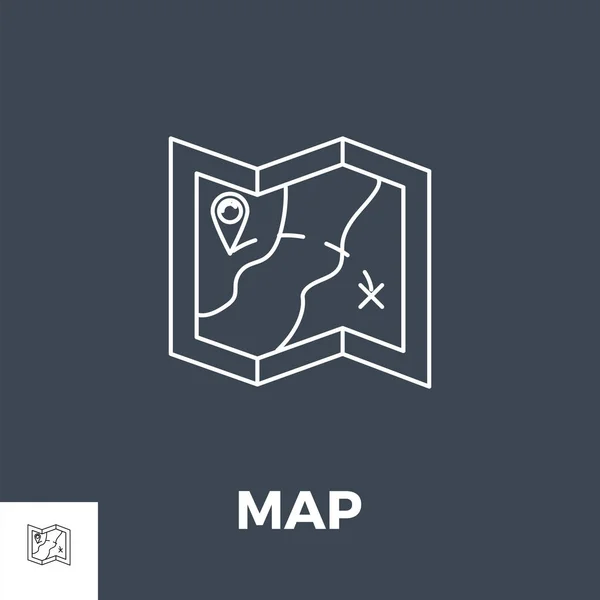 Map Line Icon — Stock Vector