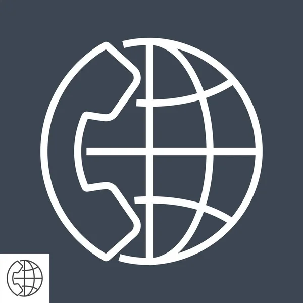 Icono de Vector de línea delgada de llamada internacional. — Archivo Imágenes Vectoriales