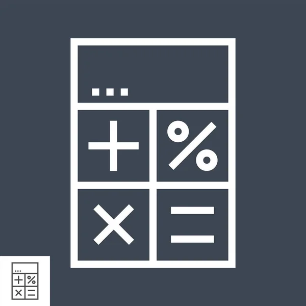 Calculatrice Icône vectorielle de ligne mince — Image vectorielle