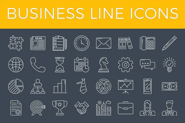 Business Related Conjunto de ícones de linha vetorial —  Vetores de Stock