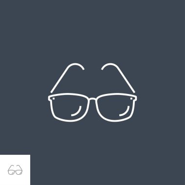 Güneş Gözlüğü İlgili Vektör Satırı Simgesi.