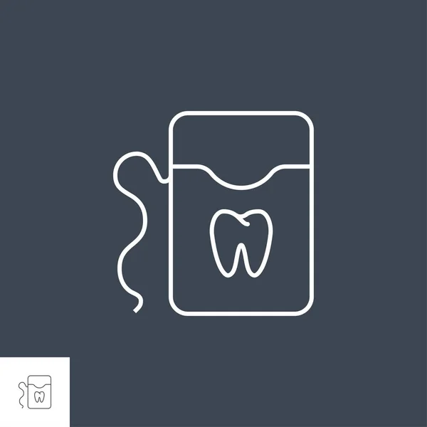 Icono de línea de hilo dental — Vector de stock