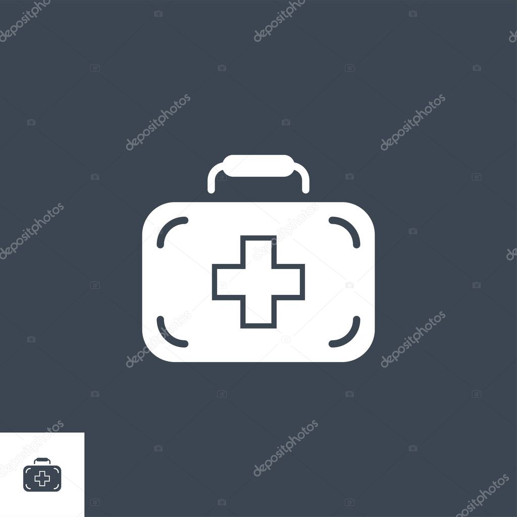 First Aid Kit related vector glyph icon.