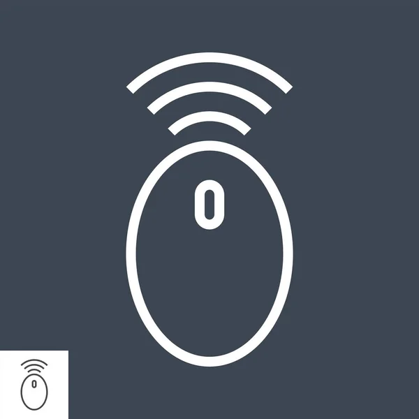 Icona della linea del mouse del computer wireless — Vettoriale Stock