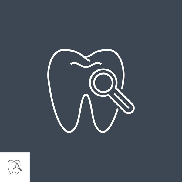 Icono de línea de diagnóstico dental — Vector de stock
