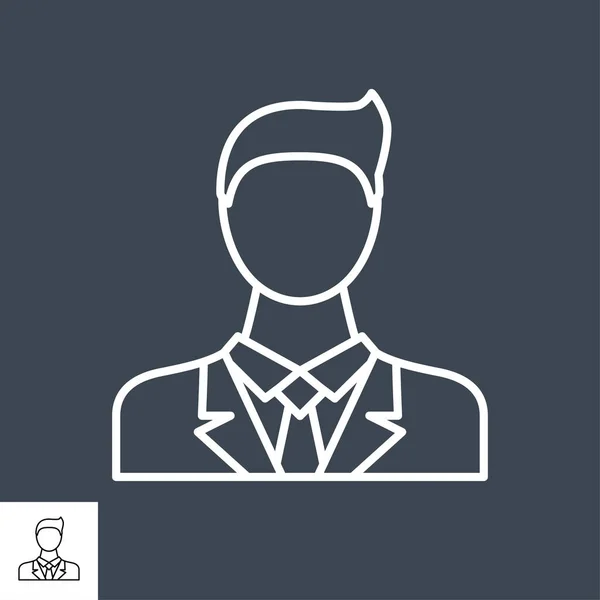 Empresário Thin Line Vector Icon —  Vetores de Stock