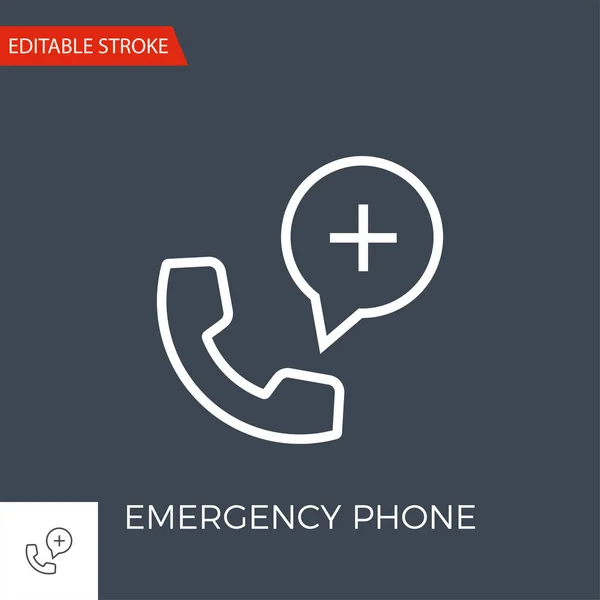 Ícone de vetor de telefone de emergência —  Vetores de Stock