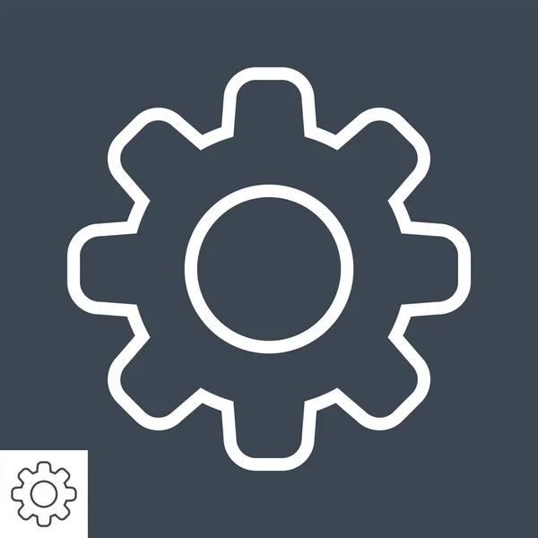 Gear Thin Line Vector Icon. — Stock Vector