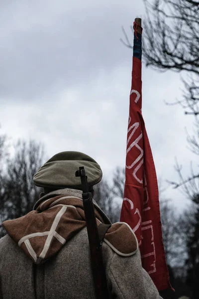 Радянський Солдат Прапор 1918 Року — стокове фото