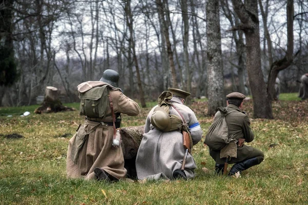 Эстонские Солдаты Лесу 1918 Год — стоковое фото