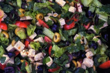 Sağlıklı taze salata güzel arka plan