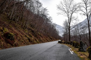 Şaşırtıcı güzellikte Norveç yolunun kış manzarası