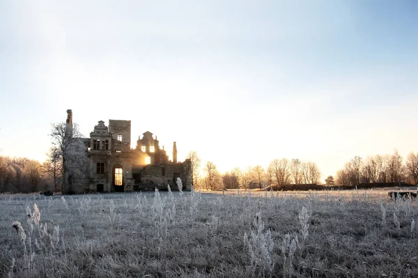 Ruínas Castelo Sol Manhã Estónia Haapsalu Perda Ungru — Fotografia de Stock