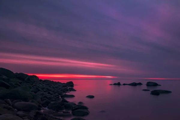 Потрясающе Красивый Вид Закат Над Балтийским Морем — стоковое фото