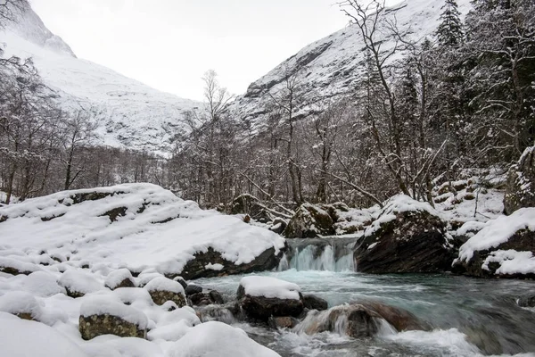 Stunningly Beautiful Winter View Norwegian Nature — Stock Photo, Image
