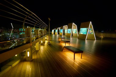 Busan, Güney Kore - Mayıs, 2017 yaklaşık: gözlem alanı Lotte mağaza Gwangbok üstündeki.