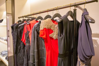 Milan, İtalya - Kasım, 2017 yaklaşık: Alexander Mcqueen elbise Rinascente ekranda çeşitli. Rinascente yüksek kaliteli mağazaları oluşur.