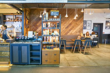 Busan, Güney Kore - Mayıs, 2017 yaklaşık: içinde Gimhae Uluslararası Havalimanı, iç hatlar terminali.