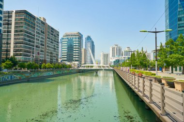 Busan, Güney Kore - Mayıs, 2017 yaklaşık: Busan kentsel peyzaj. Eski Pusan bilinen Busan, Güney Kore'nin ikinci en çok kalabalık şehir Seul sonra olduğunu..