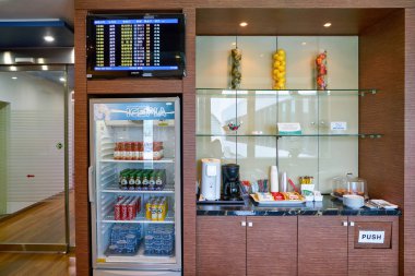 Busan, Güney Kore - Mayıs, 2017 yaklaşık: içinde Kal Lounge Gimhae Uluslararası Havalimanı, iç hatlar terminali.