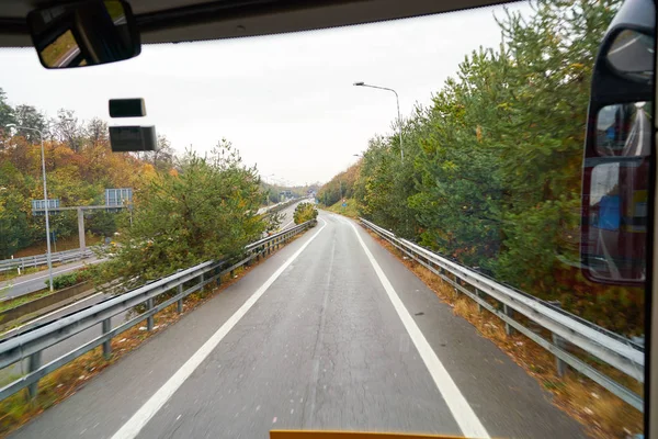 Milan Malpensa Itália Circa Novembro 2017 Vista Autocarro Airport Bus — Fotografia de Stock