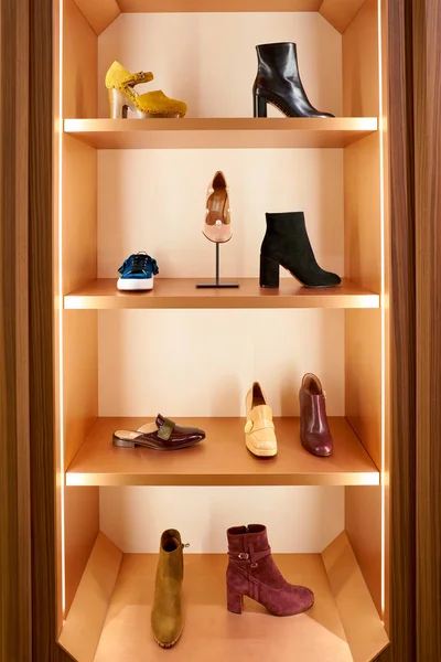 Rome Italy Circa November 2017 Women Shoes Display Second Flagship — Stock Photo, Image