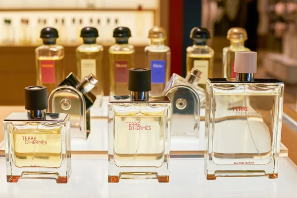 Rome Italy Circa November 2017 Bottles Hermes Fragrance Sit Display — Stock Photo, Image