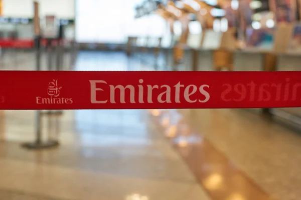 Milan Malpensa Itálie Cca Listopadu 2017 Zblízka Střílel Emirates Airlines — Stock fotografie