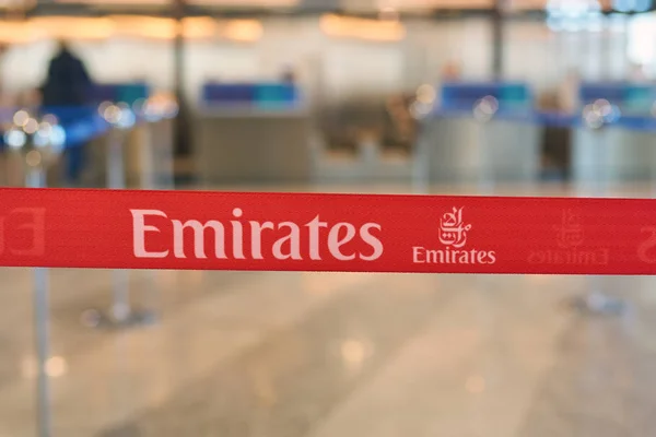 Milan Malpensa Itálie Cca Listopadu 2017 Zblízka Střílel Emirates Airlines — Stock fotografie