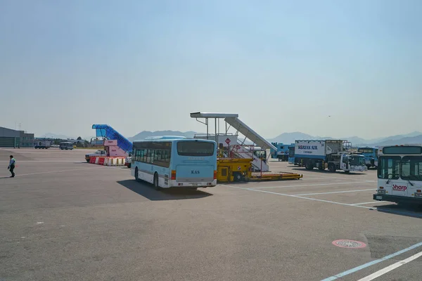 Busão Coréia Sul Circa Maio 2017 Aeroporto Internacional Gimhae Durante — Fotografia de Stock