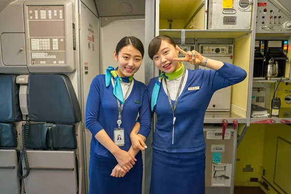 Busan South Korea Circa May 2017 Air Busan Crew Members — Stock Photo, Image