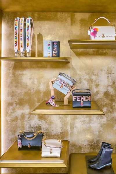 Milan Italy Circa November 2017 Fendi Bags Display Rinascente Rinascente — Stock Photo, Image