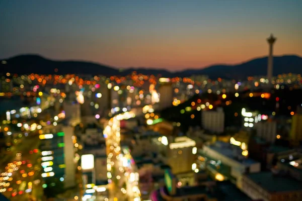 Defokussierter Blick Auf Busan Bei Nacht — Stockfoto